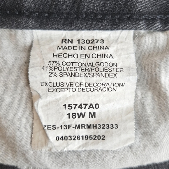 Riders By Lee Vintage Women's Distressed Black Bootcut Jeans size 18W - Picture 6 of 6